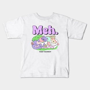 Cartoony Friends - Meh Worry Tomorrow Kids T-Shirt